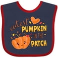 thumbnail image 3 of Inktastic Cutest Pumpkin in the Patch with Orange Heart Boys or Girls Baby Bib, 3 of 4
