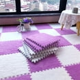thumbnail image 5 of 20 Non-Slip Plush Interlocking Square Rugs with Borders, Soft Fluffy Foam Puzzle Tile Mats, 12 X 12 X 0.4 Inch, Climbing Area Protective Mats, 5 of 24