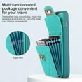 thumbnail image 4 of Phone Case for iPhone 12 Pro Max 6.7 Wallet Cover with Credit Card Holder Shoulder Crossbody Strap Long Lanyard Leather Cell Accessories iPhone12promax 5G i 12s Plus iPhone12 12pro Promax Women Green, 4 of 15
