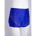 thumbnail image 4 of vastwit Girls Rhinestone Shorts Glitter Dance Ballet Tumbling Shorts Athletic Gymnastics Hot Pants Dancewear Royal Blue 8, 4 of 7