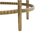 thumbnail image 4 of DecMode 19" x 20" Beige Marble Round Accent Table with Hammered Gold Metal Legs, 1-Piece, 4 of 13