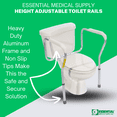 thumbnail image 4 of Essential Medical Supply Adjustable Toilet Safety Rails featuring a Sturdy and Secure Frame with 250lb Capacity, 4 of 6