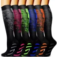 thumbnail image 3 of 1Pair New Compression Socks 20-30mmhg High Stockings Men Women Sports Socks for Marathon Cycling Football Varicose Veins (Orange,L-XL), 3 of 6