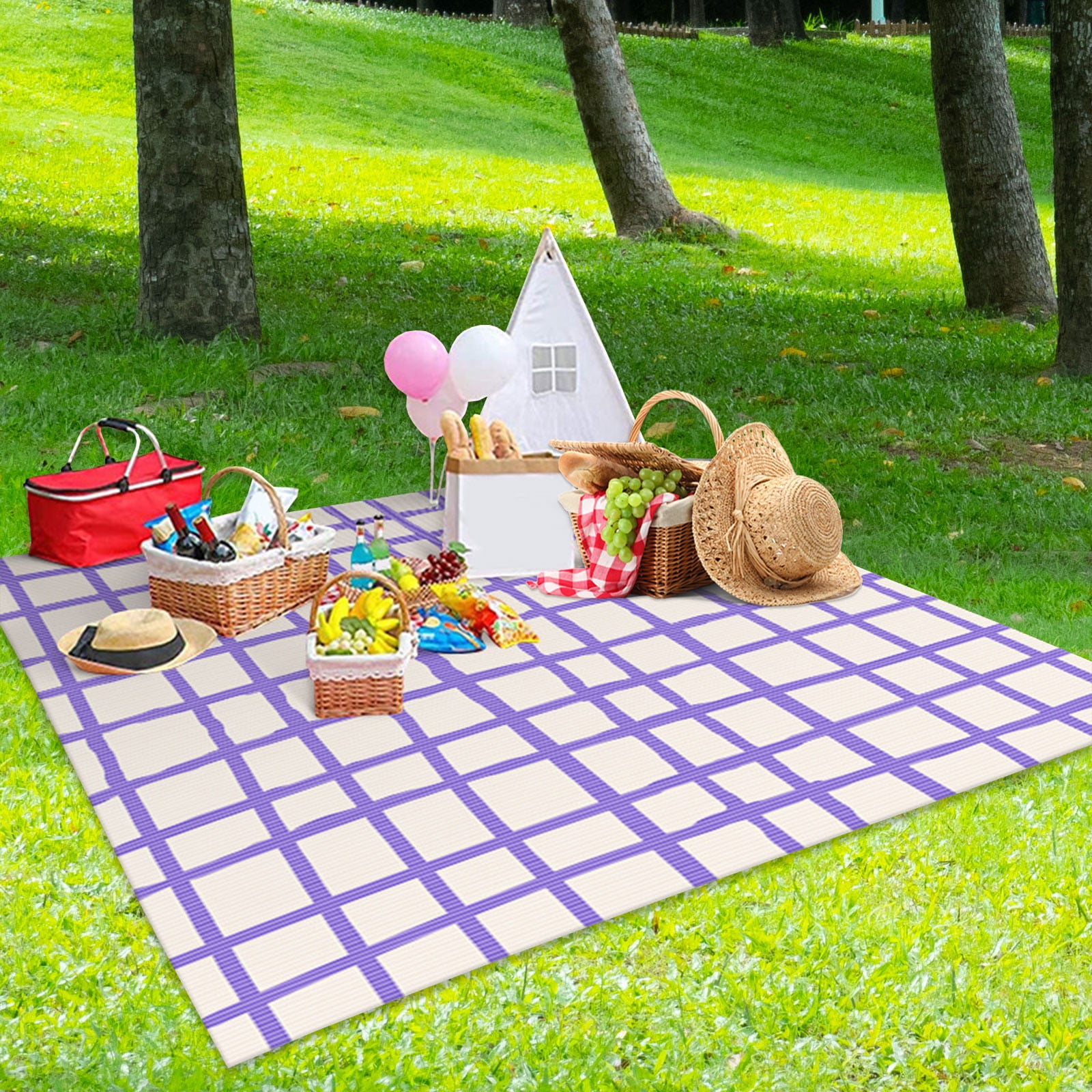 Fankiway Extra Large Picnic Outdoor Blanket Foldable Blankets Picnic Mat For Beach Camping Grass Accessories Cute Couples Gift Ideas Wedding Registry White Home Kitchen Product Walmart