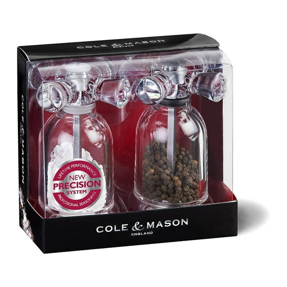 Cole & Mason Salt and Pepper Mill Set - Look Like Vintage Water Faucets, Includes Salt and Pepper