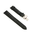 thumbnail image 3 of Leather Watch Band Butterfly Deployment Strap watch strap Clasp Buckle Black 20mm, 3 of 8