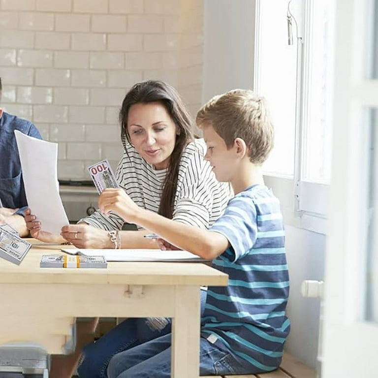 300 PCS Prop Paper Money Play Paper Money for Kids Pretend Play - Number Learning Education Toys for Girls Boys, Develops Early Math Skills, Prop for Board Game, Magic, Girls Boys Birthday