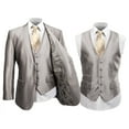 thumbnail image 4 of Mens Suit Two Piece Solid Notch Lapel Set With Free Matching Vest, 4 of 5