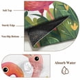 thumbnail image 6 of Flamingo Round Area Rug 4Ft Washable Circle Rugs for Bedroom Dining Room, Summer Botanical Flowers Tropical Leaves Non-Slip Carpet Floor Mats Indoor Outdoor Carpet Runner Aesthetic Home Decor, 6 of 8
