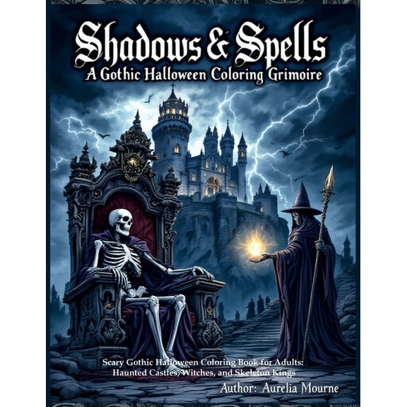 Shadows & Spells: A Gothic Halloween Coloring Grimoire Scary Gothic Halloween Coloring Book for Adults: Haunted Cast, (Paperback)
