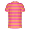 thumbnail image 4 of ZCFZJW Mens Fashion T-Shirts Casual Striped Print Summer Short Sleeve Round Neck Graphic Tees Shirt Tops Big and Tall Regular Fit Pullover Hot Pink XXXXL, 4 of 5
