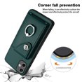 thumbnail image 5 of Wallet Case Compatible for Samsung Galaxy A05 with Card Holder, Rotation Finger Ring Kickstand Card Slots Case, Classic PU Leather Shockproof Magnetic Button Cover for Galaxy A05, Green, 5 of 7