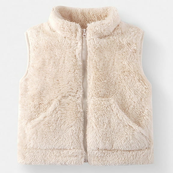 JIAYUE Boys Girls Tops Sleeveless Soft Warm Vest Solid Color For Infants Cold Weather Layering