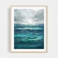 thumbnail image 2 of Stylized Ocean Waves Under a Cloudy Sky - Painting Waves Ocean Seascape Water Marine Life Watercolor Calm Unframed Wall Art Print 9 x 12 inches, 2 of 4