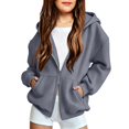 thumbnail image 3 of Ruyang Girls Oversized Hoodie Sweatshirt Double Zipper Long Sleeve Sweatshirt Jacket Kids Wind Resistant Coats 4-12 Years, 3 of 9
