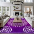 thumbnail image 3 of 5'x8' Area Rugs, Purple Boho Indoor Outdoor Area Rug for Living Room Bedroom, Vintage Ethnic Abstract Geometric Aesthetic Washable Bathroom Rugs Kitchen Floor Carpet Mats Home Decor Aesthetic, 3 of 8