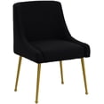 thumbnail image 3 of Black Dining Chairs Set of 2, Upholstered Dining Room Chairs with Gold Legs Modern Velvet Chair Accent Side Chairs for Living Room/Kitchen/Dinner/Patio/Cafe, 3 of 8