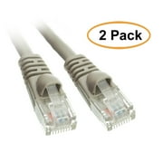 ACL 5 Feet RJ45 Snagless/Molded Boot Gray Cat6 Ethernet Lan Cable, 2 Pack
