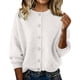 thumbnail image 2 of AUNVITO Women's Slim Fit Long Sleeve Button Front Cardigan Sweater with Round Neck Casual and Elegant Style, 2 of 5