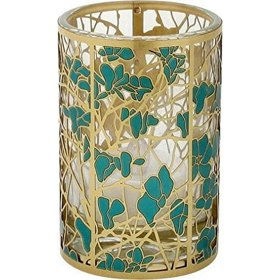 Ebros Tiffany Magnolia Votive Holder Grapevine Desk Set Pattern Candle Holder Tea Light Holder 3.25"H