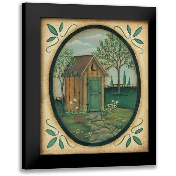 Lewis, Kim 12x14 Black Modern Framed Museum Art Print Titled - His Outhouse