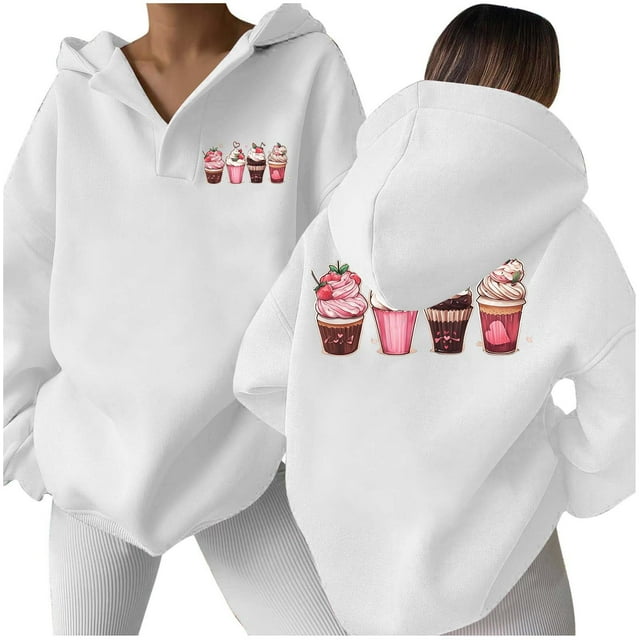 And Winter Fashion Ice Printed Women's Hooded Sweatshirt Without Pockets