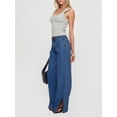 thumbnail image 5 of Michellecmm Women’s Low Rise Washed Jeans Trendy Wide Leg Split Hem Loose Denim Pants Trousers, 5 of 8