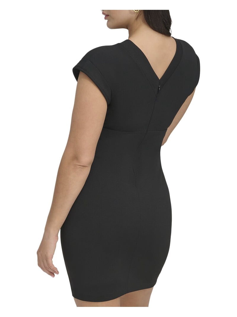 black scuba mini dress Lindy Sculpted Scuba Mini Dress in Black