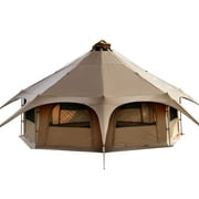 TOMOUNT Canvas Tent with Stove Jack Bell Tent for Camping Luxury Glamping Yurt Tent 16.4ft Dia