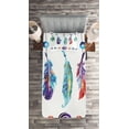 thumbnail image 2 of Ambesonne Bohemian Quilted Coverlet 2 Pcs, Feather Hippie, Twin Size, Multicolor, 2 of 2