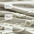 thumbnail image 6 of Hyde Lane Farmhouse Comforter Set Gray, Full/Queen Size Boho Bedding Sets, Cotton Top with Modern Neutral Style Clipped Jacquard Stripes, 3-Pieces Including Matching Pillow Shams (90x90 inches), 6 of 16