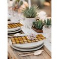 thumbnail image 5 of Yellow Black Plaid Cloth Napkins Set of 6 Reusable Dinner Napkins, Fall Country Farmhouse Buffalo Check Cocktail Napkin Washable Table Napkins for Wedding/Holiday Party/Baby Shower 20"x20", 5 of 7