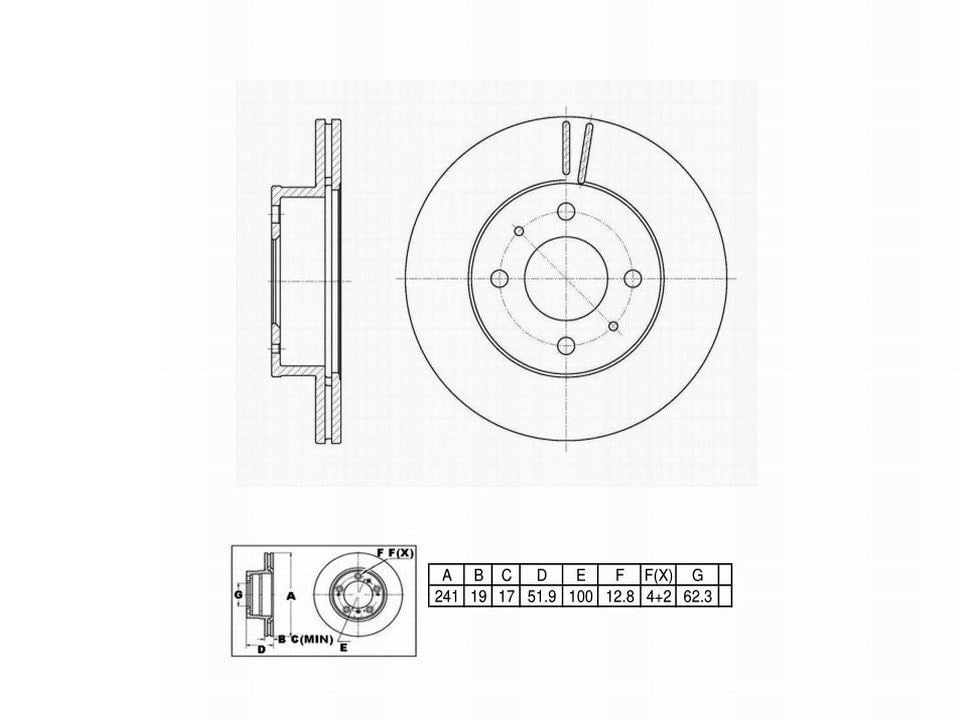 Winstop Brake Rotor, Front WS244844, Hyundai Accent 2006-2002