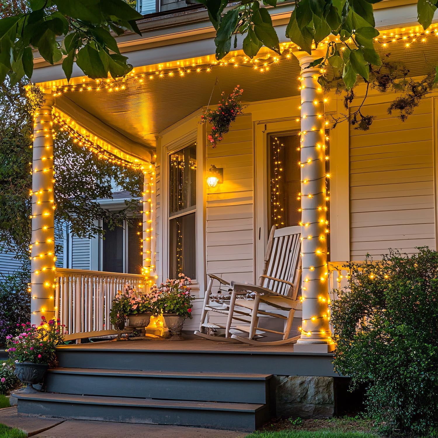 JMEXSUSS 2 Pack Warm White Solar String Lights for Outside, 200 LED 86ft Solar Christmas Lights Outdoor Waterproof, 8 Modes Green Wire Solar Tree Lights for Garden Patio Balcony Wedding Party
