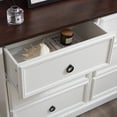 thumbnail image 5 of Leumius Modern Farmhouse 6 Drawer Dresser,Wooden Chest of Drawers with 6 Storage Drawers for Bedroom,White, 5 of 8