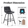 thumbnail image 6 of ClinQ 26 inch Swivel Counter Height Bar Stool Set of 4, Faux Leather Seat with Metal Legs and Back, Black, 6 of 6
