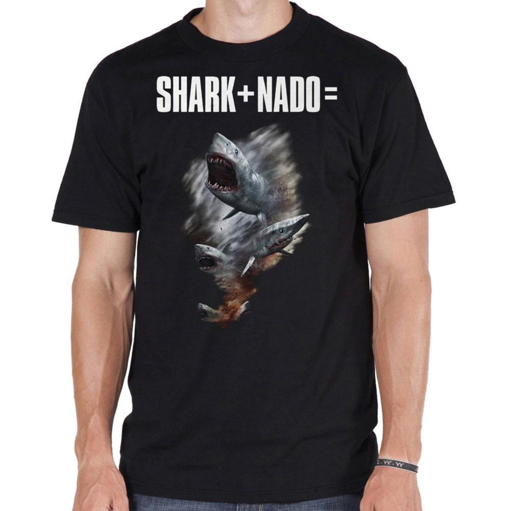 Sharknado Mens Long Sleeve Baseball T-Shirt Shark Tornado Funny Fish Film 