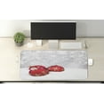 thumbnail image 2 of Christmas Computer Mouse Pad, Xmas Baubles on Snow Snowflakes Ice Holiday Humanitarian Artwork Illustration, Rectangle Non-Slip Rubber Mousepad X-Large, 35" x 15" Gaming Size, Red White, by Ambesonne, 2 of 2