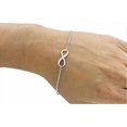 thumbnail image 4 of Natural Diamond Accent Infinity Love Adjustable Bracelet for Women in Sterling Silver (0.02 Cttw, I-J Color, I2-I3 Clarity),7' L +1', 4 of 4