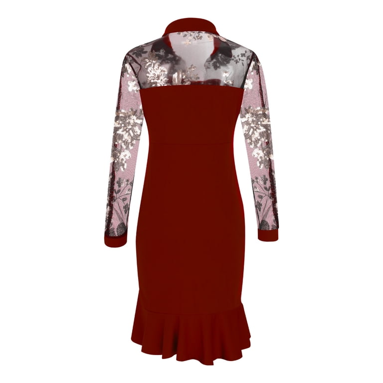 Mqqzkk Women's Mesh Midi Dress Flared Long Sleeve Floral Printed Side Slit Ruched Bodycon Party Dresses With Bottom Ruffer XXL - Walmart.com Mqqzkk Women's Mesh Midi Dress Flared Long Sleeve Floral Printed Side Slit Ruched Bodycon Party Dresses With Bottom Ruffer XXL - Walmart.com