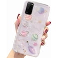 thumbnail image 1 of Girly Case for Samsung Galaxy S21 5G Glitter Case Pretty Cute Clear Shiny Sparkle Bling Case for Girls Women Planet Stars Design Soft TPU Shockproof C, 1 of 4