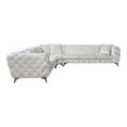 thumbnail image 3 of ACME Atronia Fabric Upholstered Tufted Sectional Sofa with 4 Pillows in Beige, 3 of 7