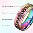 thumbnail image 2 of Anillo giratorio King Will chapado en color arcoíris de 8 mm para hombre y mujer, 2 of 7