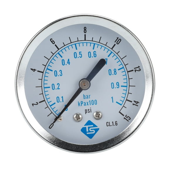 Jesscasday Mechanical Pressure Gauge 1/4-inch NPT Pressure Gauge for Air Oil & Water Measuring 0-15psi 0-1bar/kpa