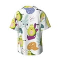 thumbnail image 2 of Easygdp Orange Green Avocado Men's Casual Short-sleeved Shirt with Pocket and Button Suitable for Beach Vacation Leisure - Small, 2 of 7