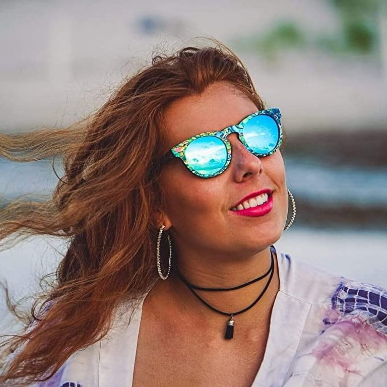 NEW Sylk Shades Mermaid | Abalone Seashell Sunglasses | Round Slyk Mermaid Sunglasses (Abalone Seashell/Violet) - Walmart.com main image 4