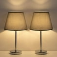 thumbnail image 2 of Haitral Bedside Lamps Set of 2 with Metal Base Fabric Lamp Shade, Modern Nightstand Lamps Black/Silver, 2 of 7