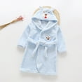 thumbnail image 2 of Hessimy Girls Fleece Hooded Robes, Warm Printed Bath Robe For Kids Soft Fuzzy Bathrobe For Gifts Fall Winter Toddler Pajamas Sleepwear (Blue,2-3 Years), 2 of 6