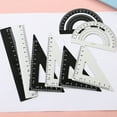 thumbnail image 1 of Metal Stationery Ruler Set 4-Piece Aluminum Alloy Measuring Kit Includes 15 cm Straight Ruler, 2 Triangle Rulers, Protractor Lightweight 18 x 7 x 1.3 cm Black or White Boxed, 1 of 6