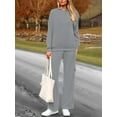thumbnail image 6 of 2 Piece Sets for Women Fall Sweatsuits Outfits Lounge Matching Hoodie Set Travel Winter Clothes Gray XXL, 6 of 7